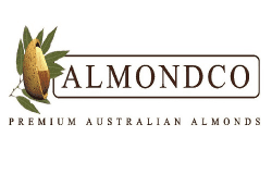 ALMONDCO Premium Australian Almonds logo with almond icon